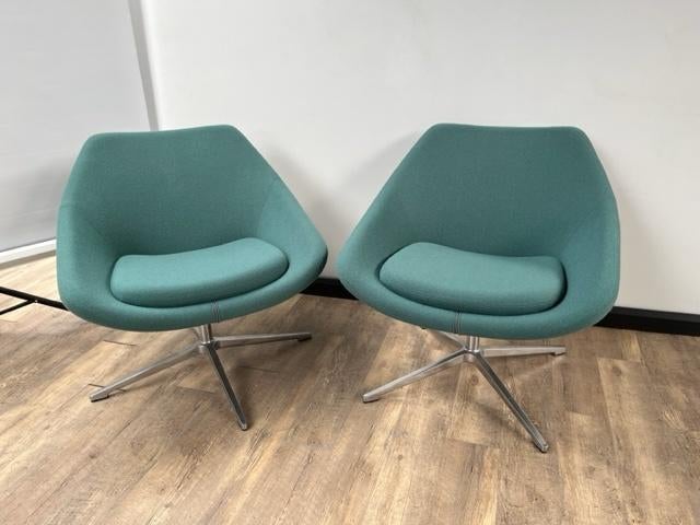 Allermuir fauteuil A640 (Blauw), Ophalen, Nieuw, 75 tot 100 cm, Stof