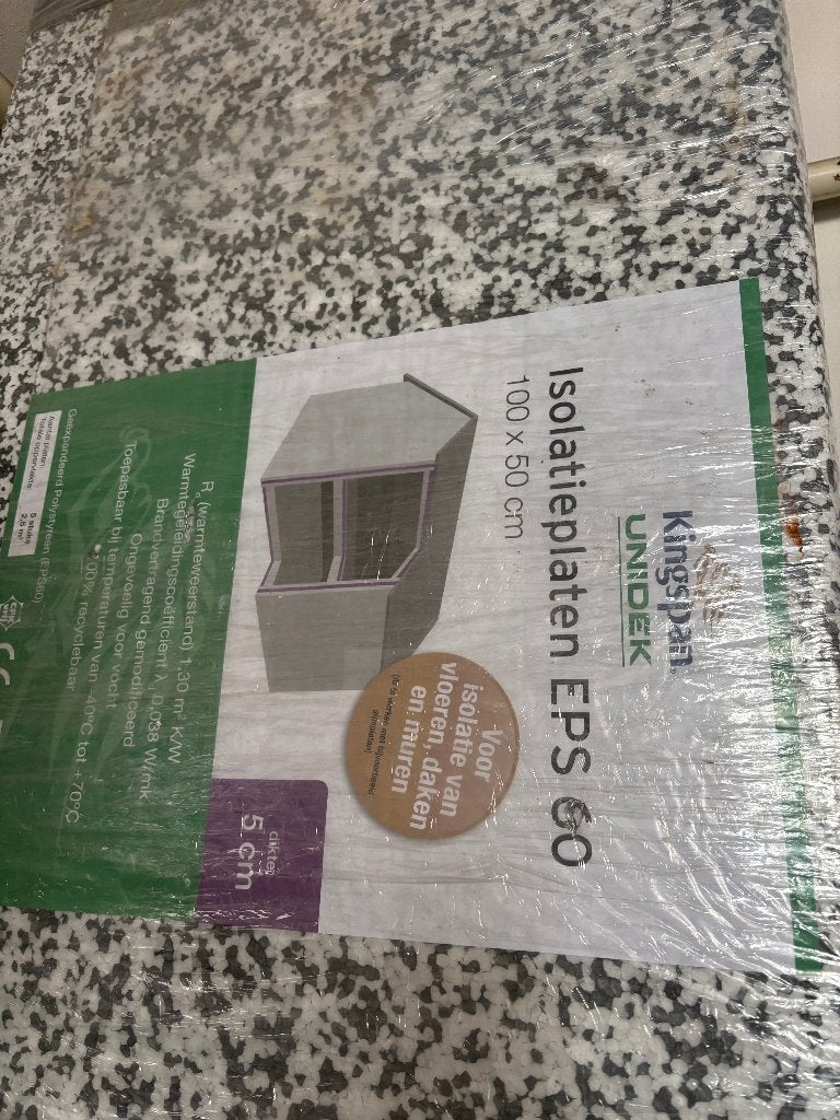 Kingspan Unidek Isolatieplaten EPS60 EPS Isolatie, 4 tot 8 cm, Nieuw, Minder dan 5 m², Piepschuim (Tempex)
