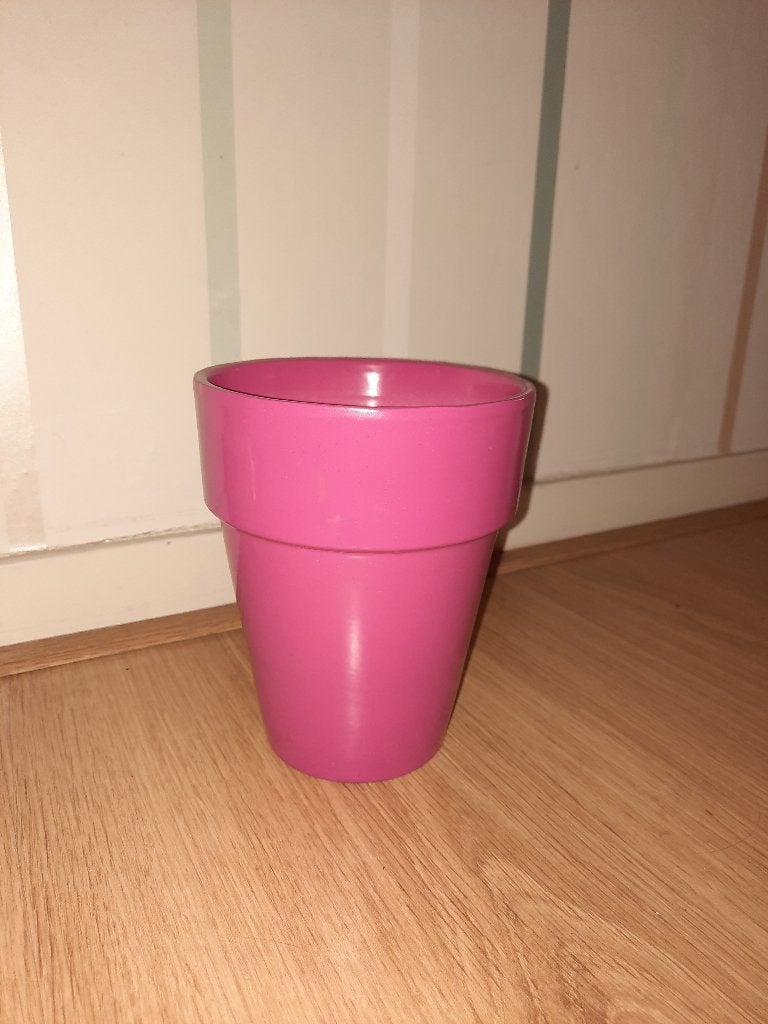 Knalroze bloempot, Huis en Inrichting, Ophalen, Gebruikt
