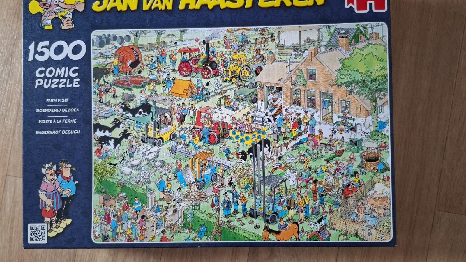 Jan van Haasteren Boerderijbezoek 1500 stukjes, Ophalen of Verzenden, 500 t/m 1500 stukjes, Zo goed als nieuw, Legpuzzel