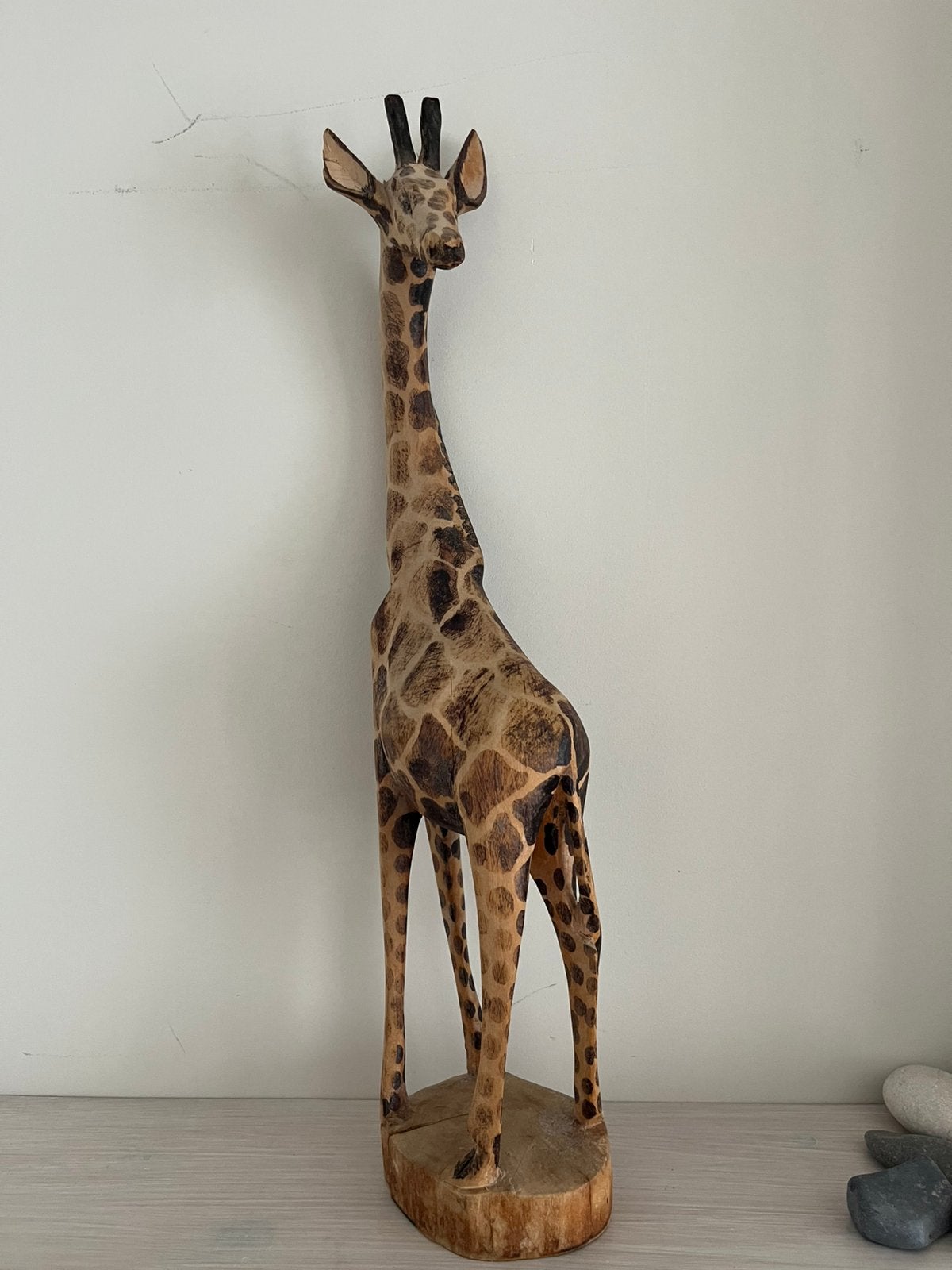 Vintage houten deco giraf, Ophalen of Verzenden, Zo goed als nieuw, Mens