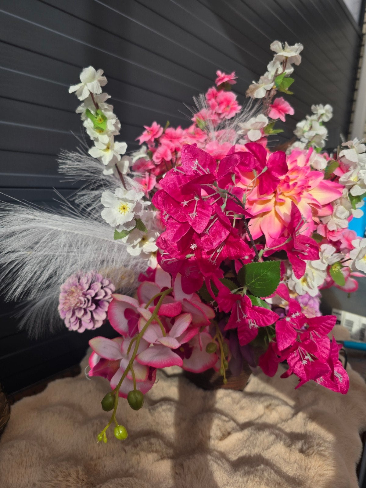 bloemstuk, Ophalen, Binnen, Roze, Handgemaakt