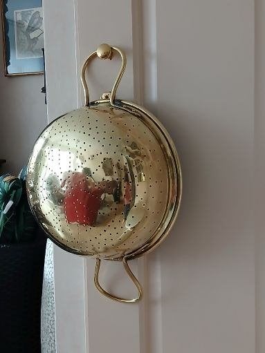 Schitterend Brocante koperen Vergiet,(adv.nr.384), Ophalen of Verzenden