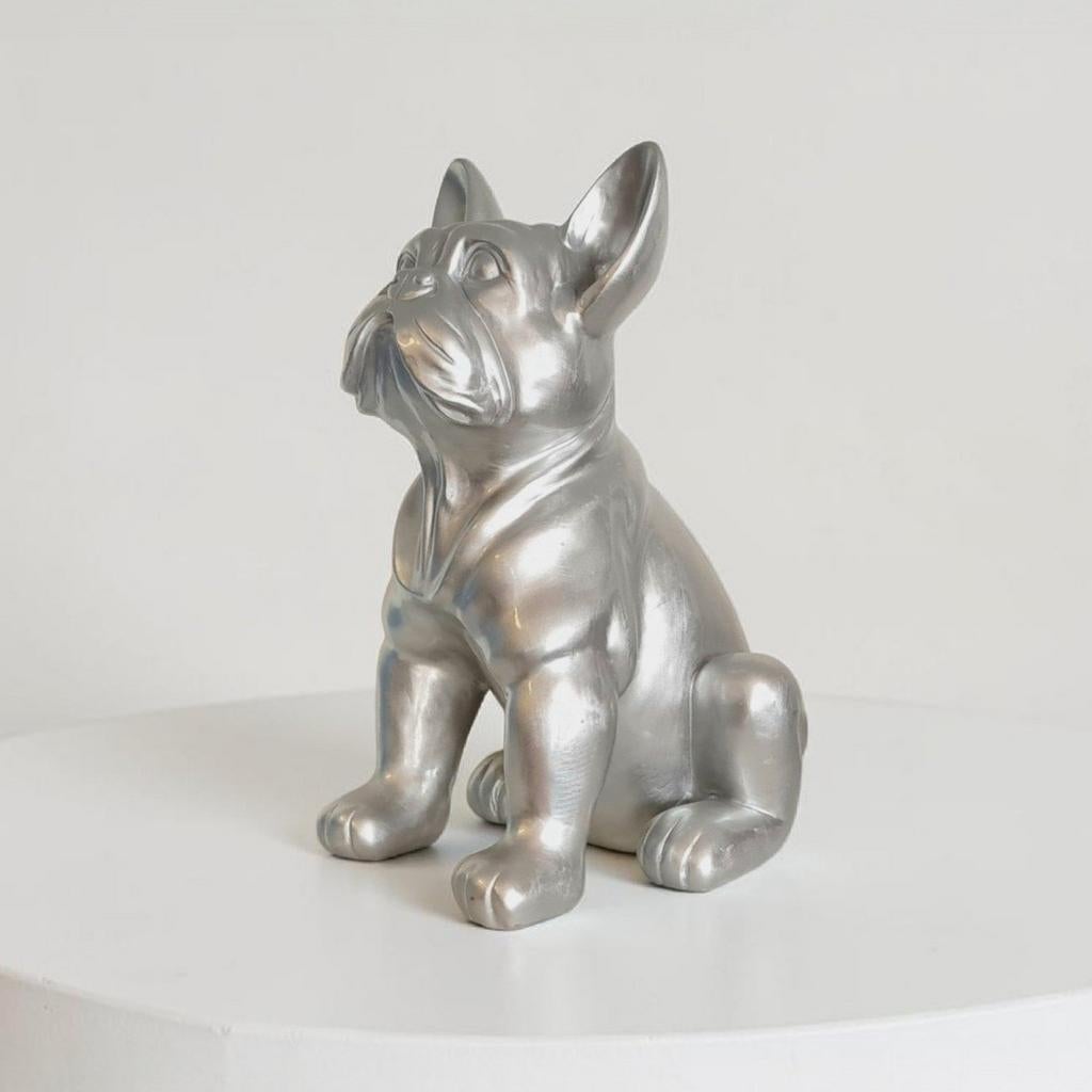Zilveren beeldjes honden, bulldog beeld, Shih Tzu, kabouter, Verzenden, Nieuw, Dier