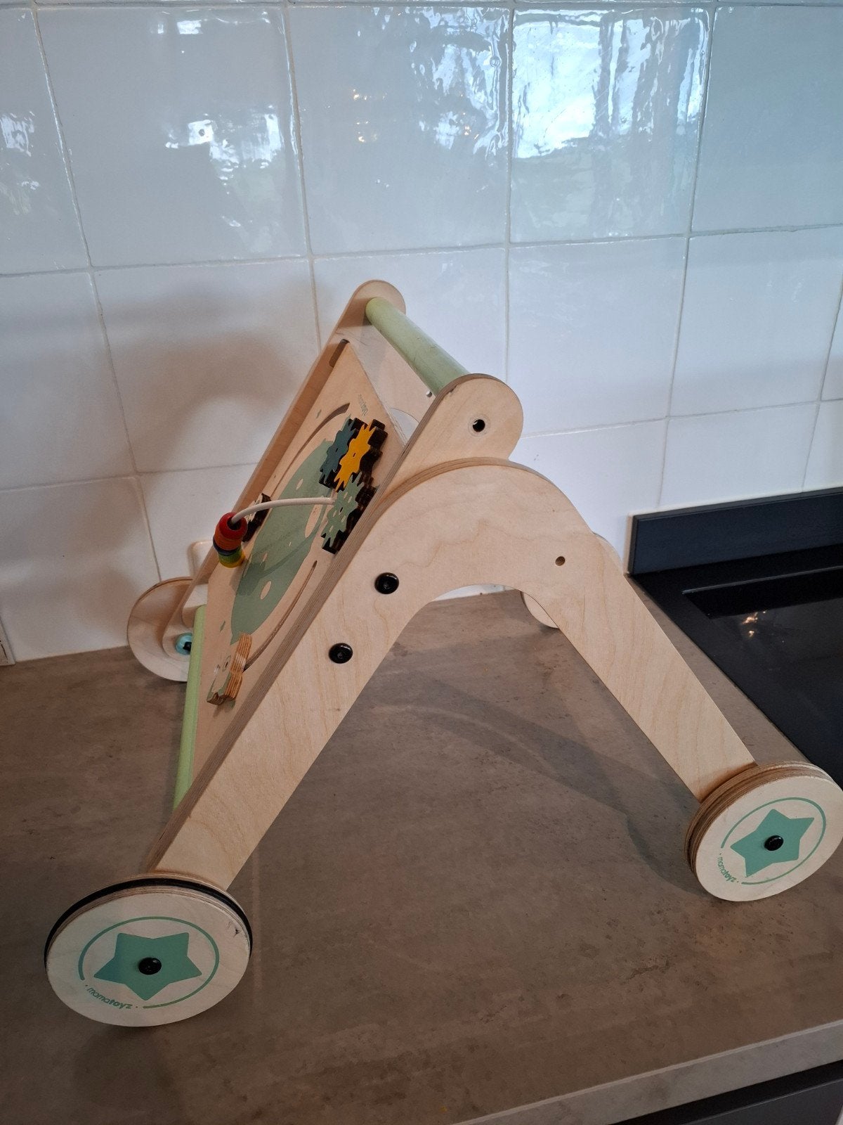 Houten duwkar / loopwagen met activiteitenpaneel, Ophalen, Gebruikt, Overige typen, Met wieltjes