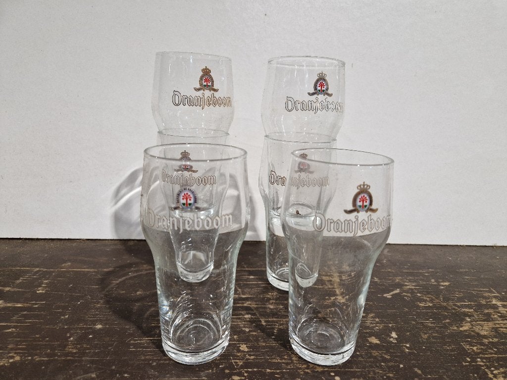 Oranjeboom bierglas 22cl 51 stuks €1 p.st., Ophalen of Verzenden, Zo goed als nieuw, Bierglas