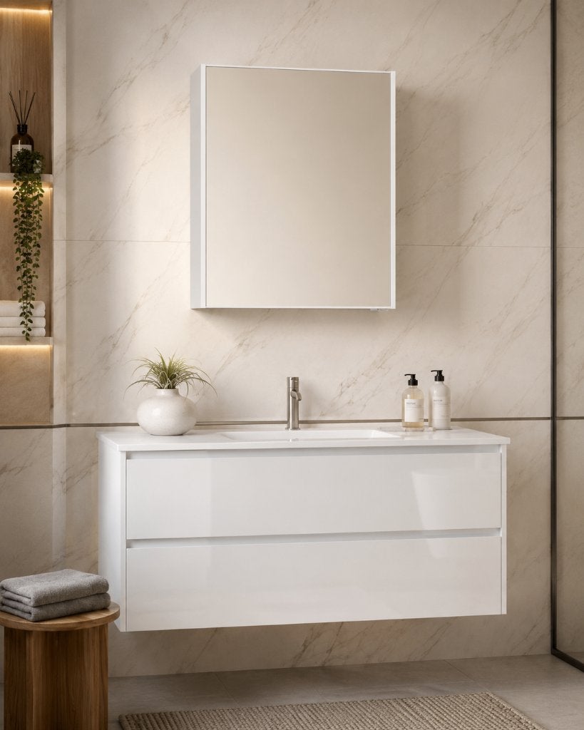 NIEUWE badkamer spiegelkast – wit – B75 x H87 cm, Huis en Inrichting, Badkamer | Complete badkamers, Ophalen, Nieuw