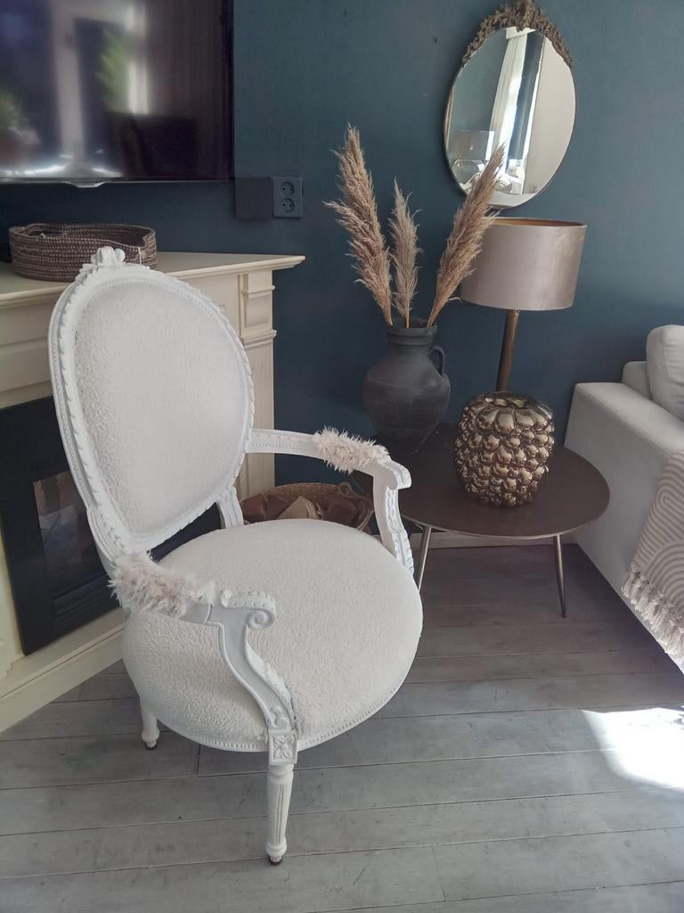 Elegante antieke fauteuil, Ophalen of Verzenden, Stof, Eén