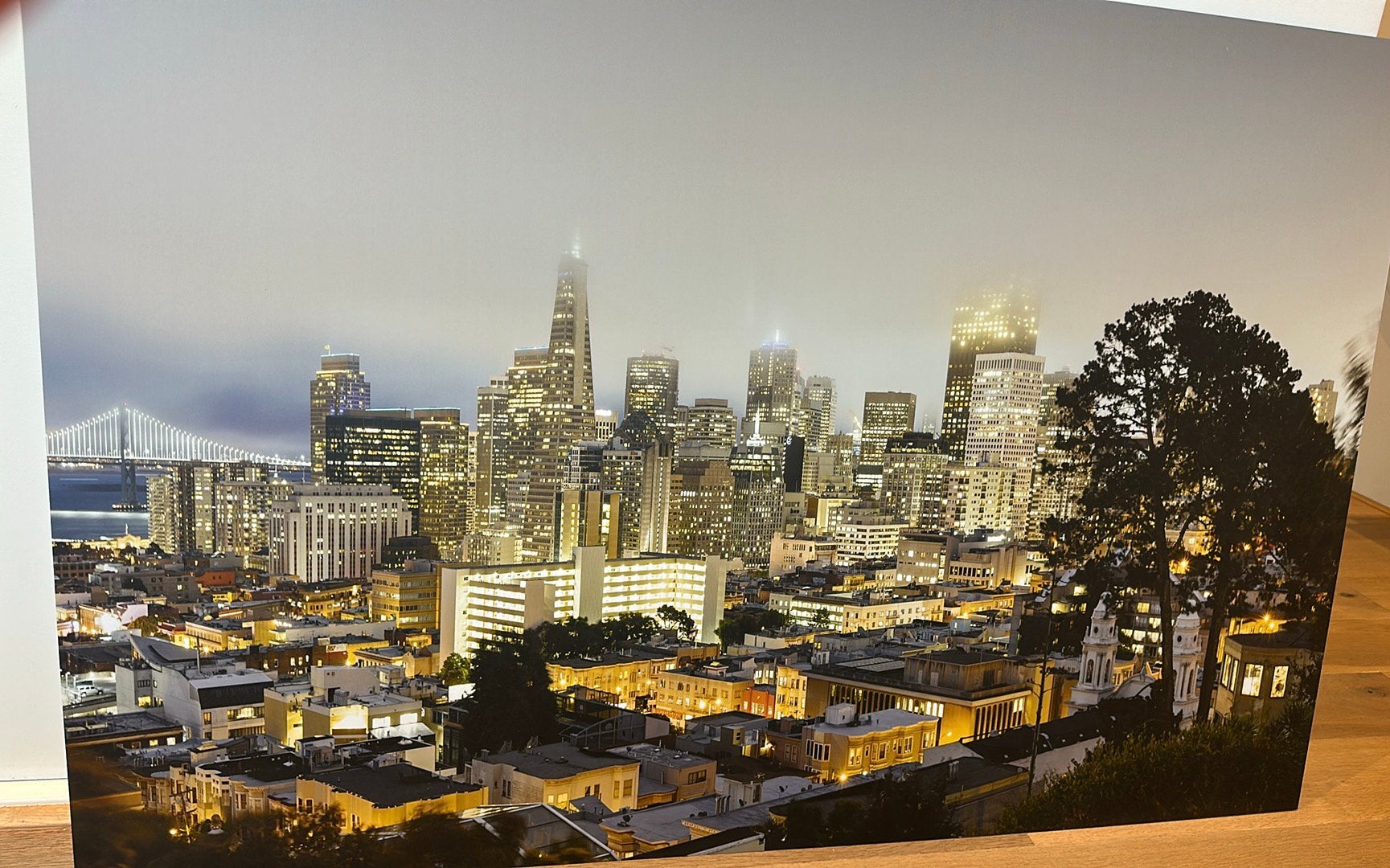 Loods5 metalen skyline san fransico 120x80cm, Ophalen, Zo goed als nieuw, Minder dan 50 cm, Schilderij