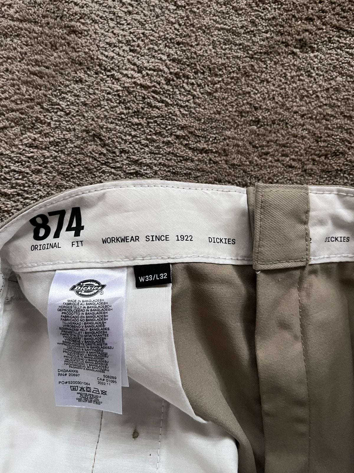 Dickies 874 Original Herenbroek - W33 L32, Ophalen of Verzenden, Nieuw, Overige maten, Beige