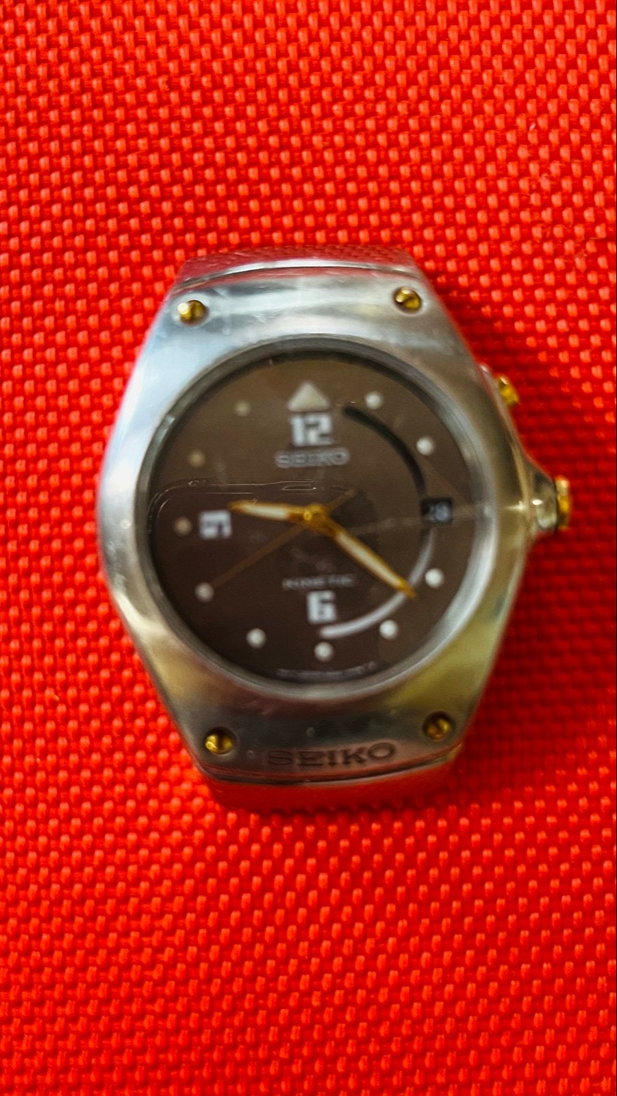 Seiko Kinetic Polshorloge 5m42-OE39, Seiko, Gebruikt, Staal, Verzenden