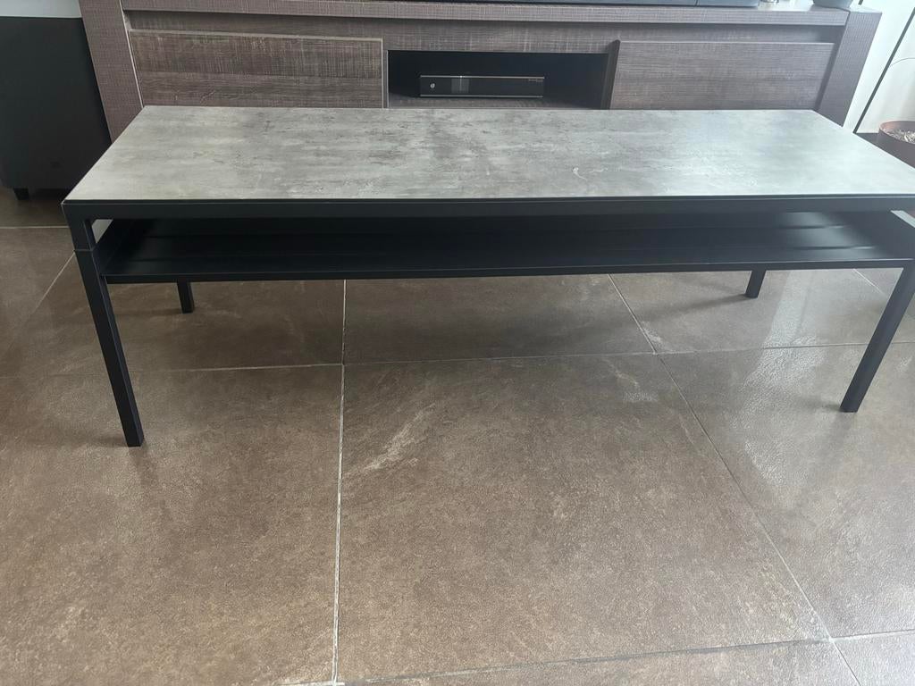 IKEA TV Meubel Zwart/Betonlook - Modern en Stijlvol, Ophalen, Overige materialen, Gebruikt, 100 tot 150 cm
