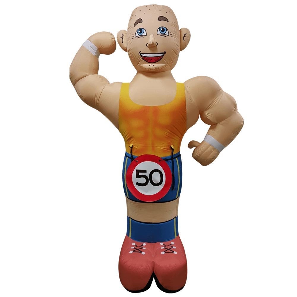 abraham man sportief sportman opblaasfiguur te huur, Ophalen, Zo goed als nieuw, Abraham of Sarah