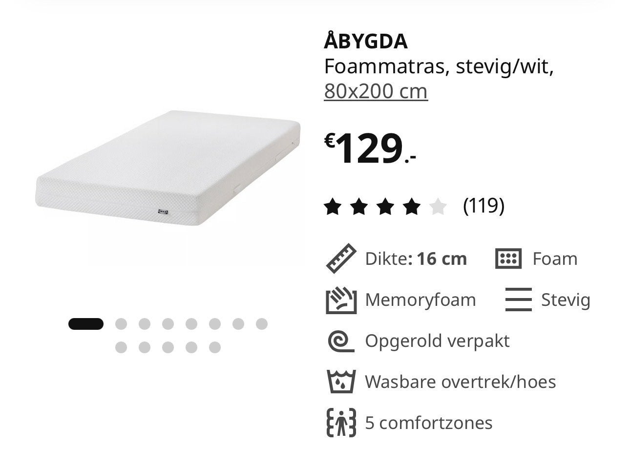 IKEA BRIMNES Dagbed met 2 ÅBYGDA matrassen - Zo goed als nie, Tweepersoons, Ophalen of Verzenden, Zo goed als nieuw, 80 cm