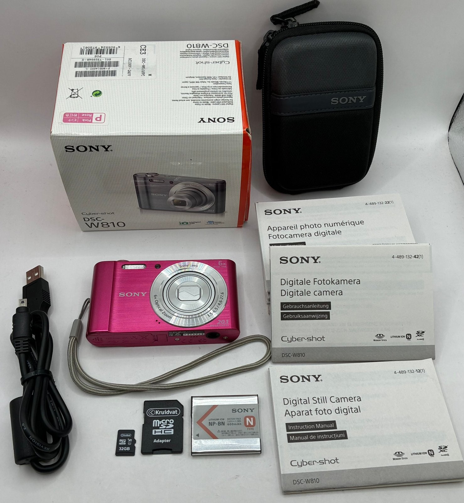 Sony Cyber-shot DSC-W810 - roze - compact camera, Audio, Tv en Foto, Fotocamera's Digitaal, Ophalen of Verzenden, Zo goed als nieuw