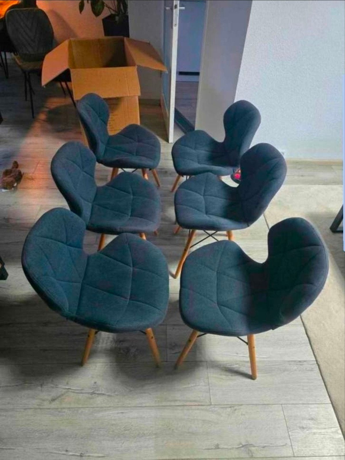Eetkamerstoel, Huis en Inrichting, Stoelen, Gebruikt, Grijs, Ophalen of Verzenden