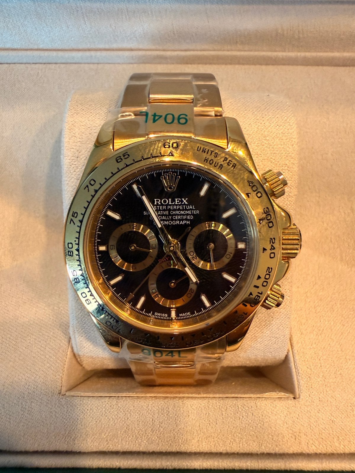 Rolex daytona goud met zwart, IOS, Nieuw, Ophalen of Verzenden, Waterdicht