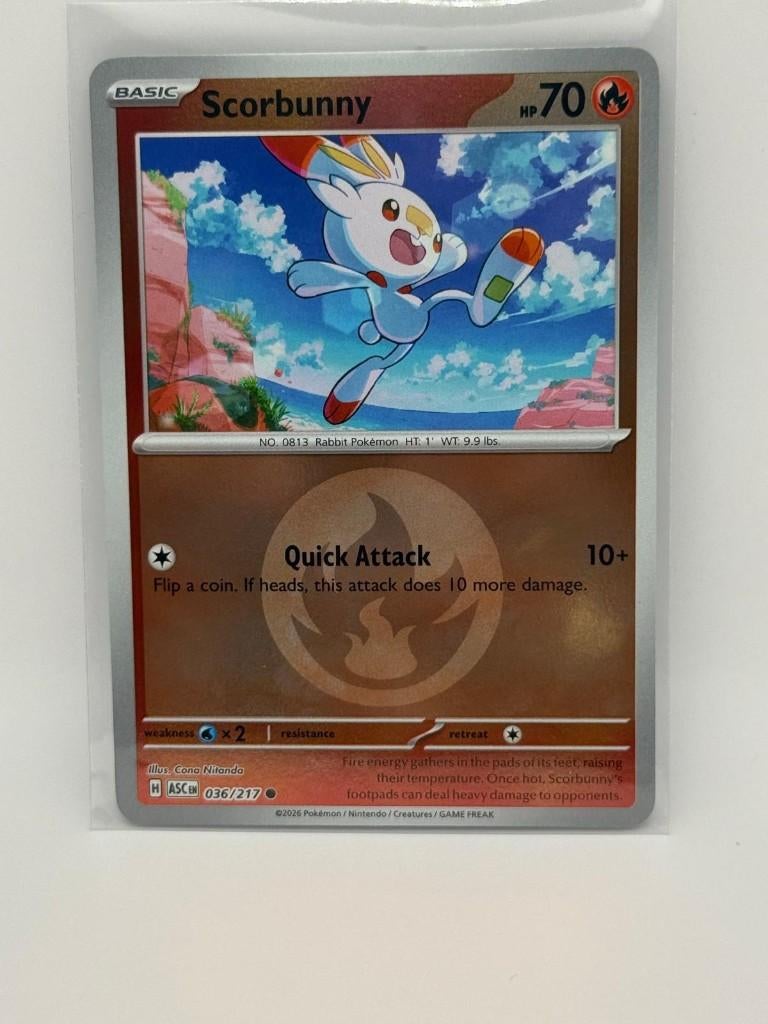 Scorbunny [Energy] #36 Pokemon Ascended Heroes, Verzenden, Nieuw, Losse kaart, Foil