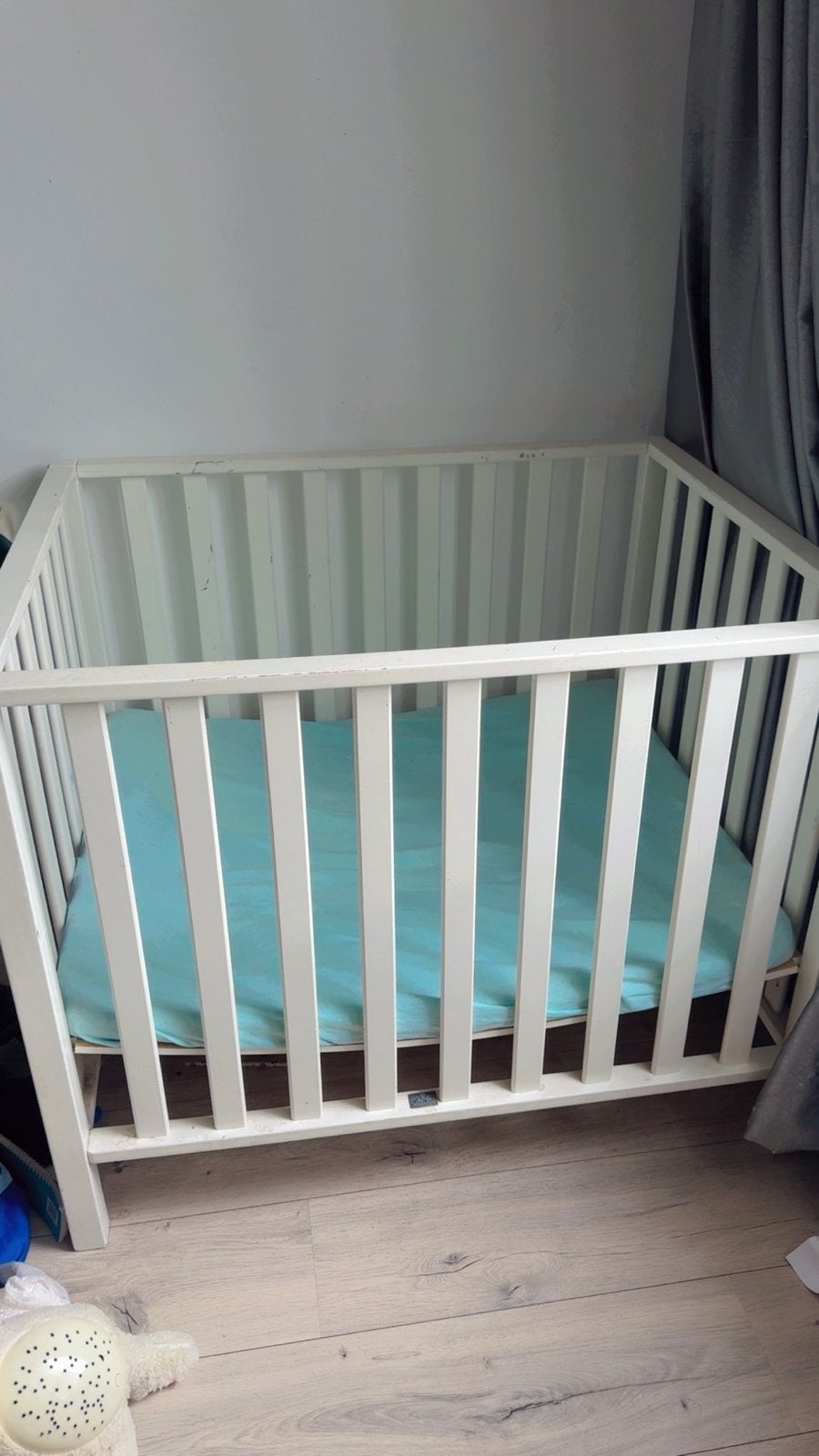Witte babybox / box inclusief matras – nette staat, Ophalen, Zo goed als nieuw, Vierkant