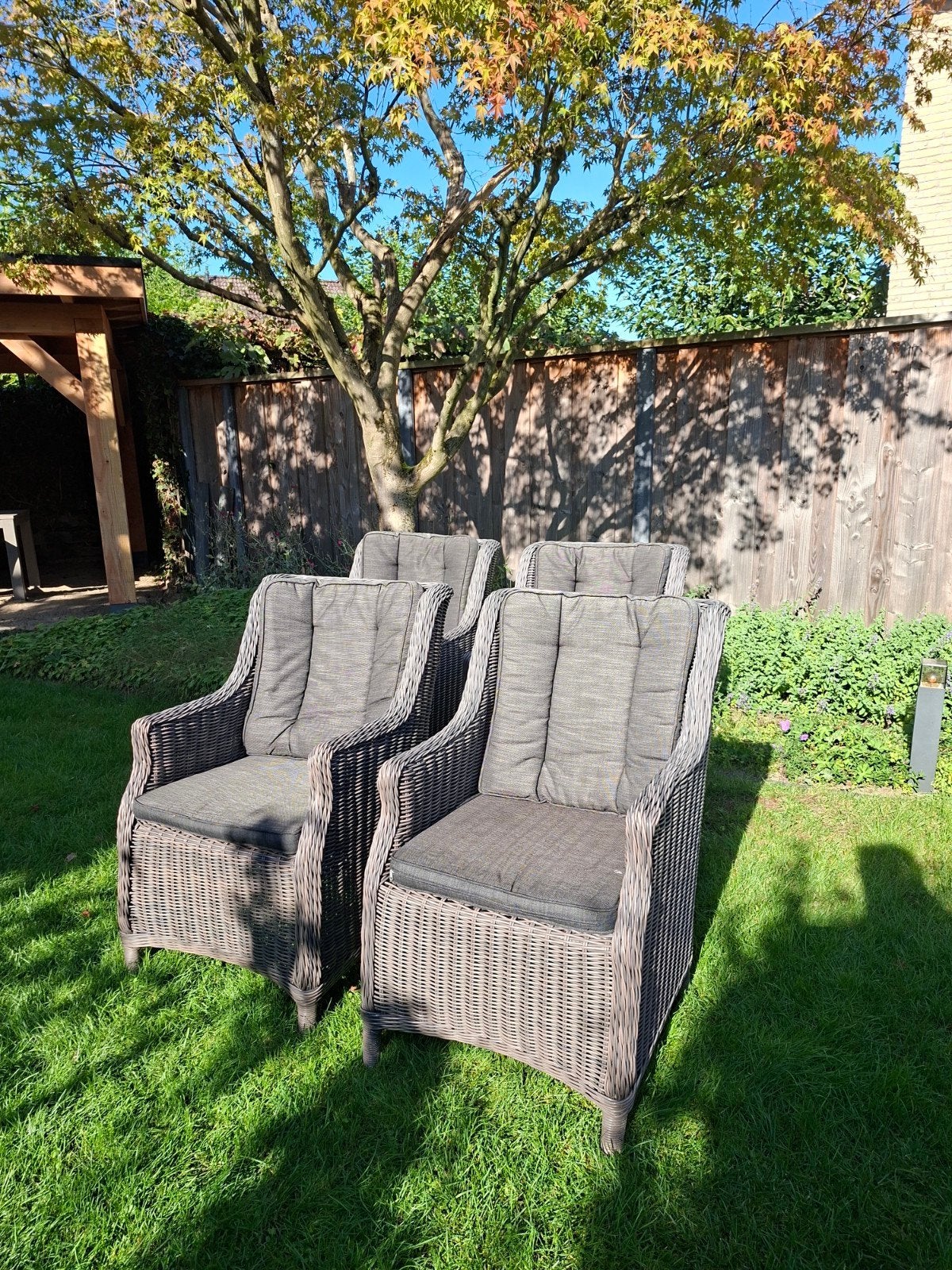 Tuinstoelen rotan wicker 4 stuks, Ophalen, Wicker