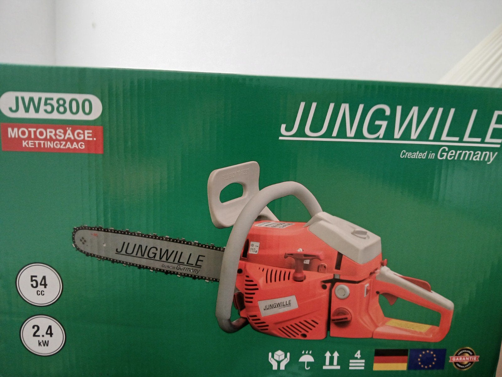 Kettingzaag benzine 54cc 2.4kw Jungwille, Ophalen, Nieuw, Jungwille