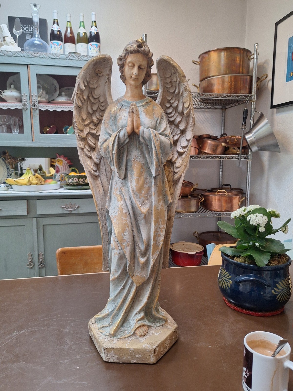 Antieke Engelenbeeld - Religieuze Decoratie, Ophalen of Verzenden