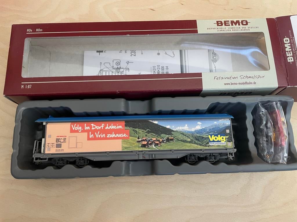 Bemo Rhb H0m schuifwandwagen Haikqq-uy 5162 Volg - 2288 162, Hobby en Vrije tijd, Modeltreinen | H0, Overige merken, Gelijkstroom