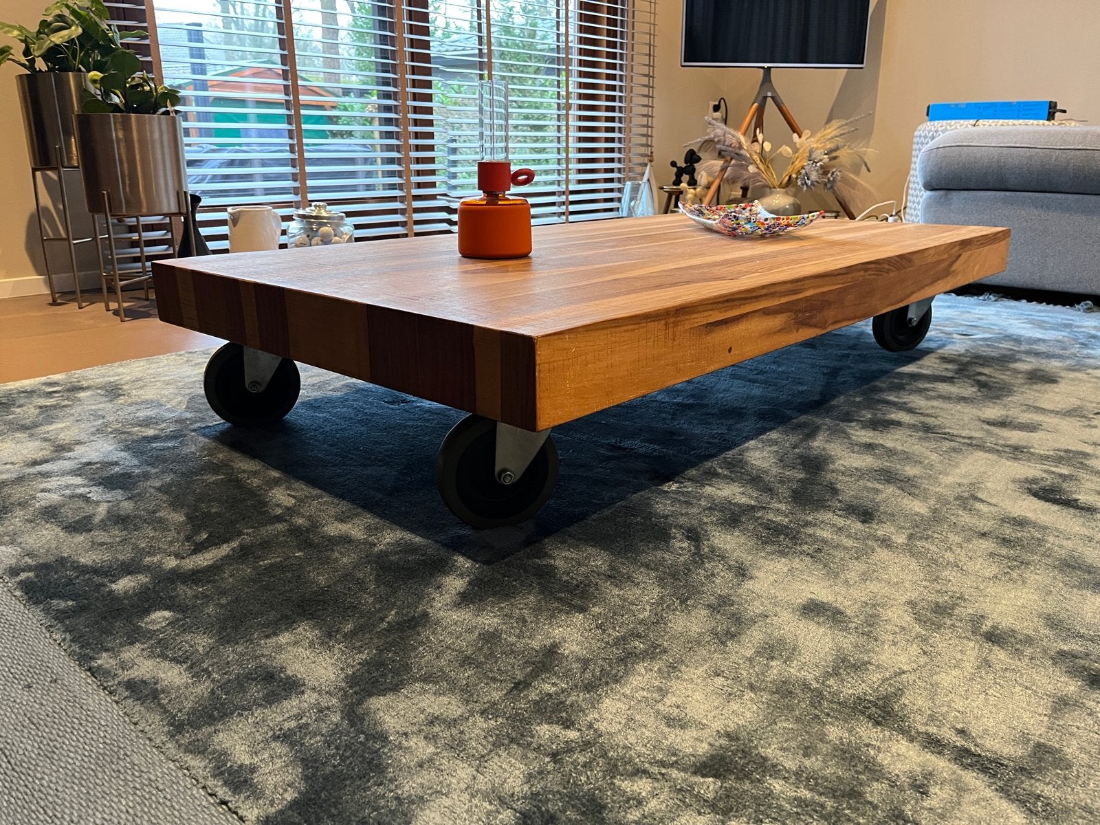 Salontafel op stevige wielen - XOOON, Ophalen, Gebruikt, 100 tot 150 cm, 50 tot 100 cm