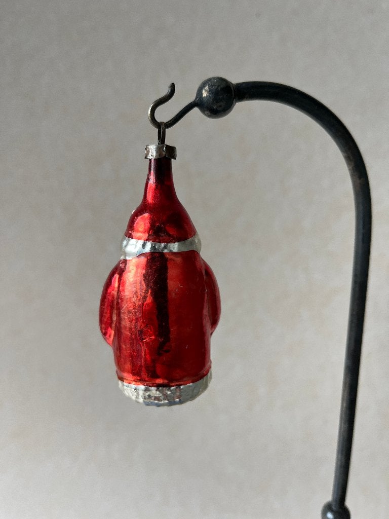 Oude glazen kerstbal: kerstman, rood, Gebruikt, ., Ophalen of Verzenden, .
