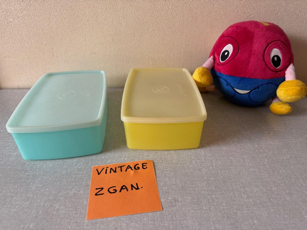 Z.G.A.N broodtrommels van TUPPERWARE broodtrommel VINTAGE, Ophalen of Verzenden, Zo goed als nieuw, Blauw, Bus of Trommel