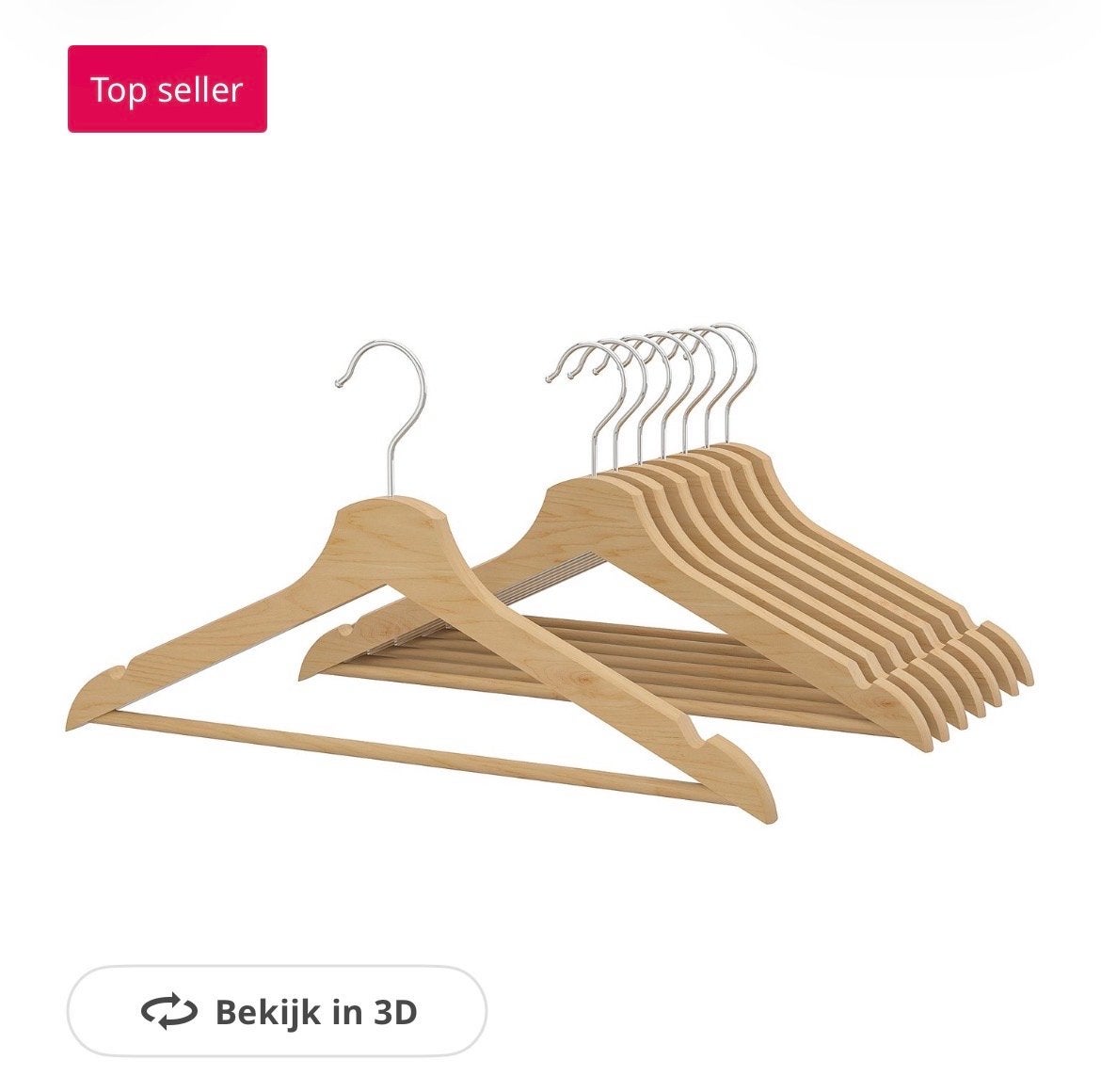 Houten kledinghangers - Set van 66 stuks, Ophalen, Gebruikt, Hout, Kinderen en Volwassenen