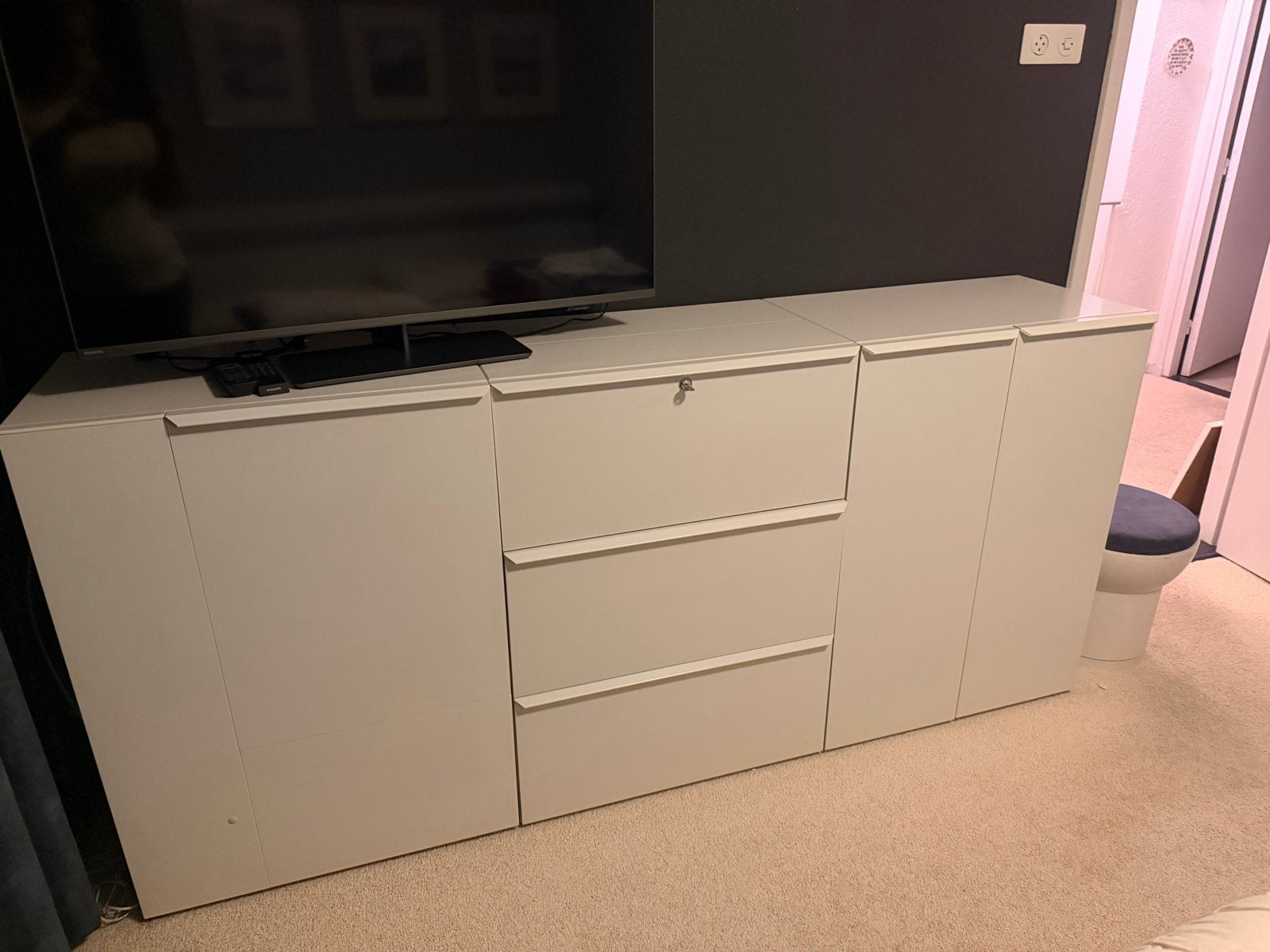 Wit Dressoir Kast Slaapkamer, Ophalen, Gebruikt, 200 cm of meer, Met lade(s)
