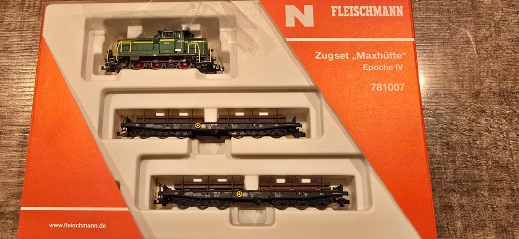 Fleischmann piccolo Maxhutte treinset nieuwstaat ovp, Hobby en Vrije tijd, Modeltreinen | N-Spoor, Gelijkstroom, Fleischmann, Rails