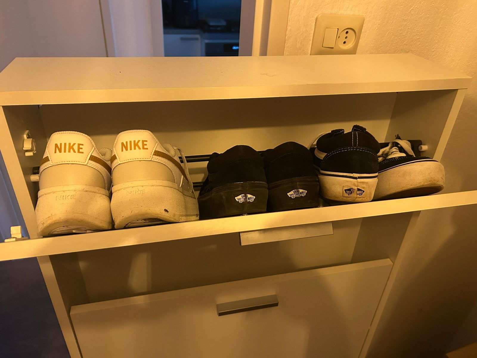 Witte schoenenkast met 4 lades, Ophalen, Gebruikt