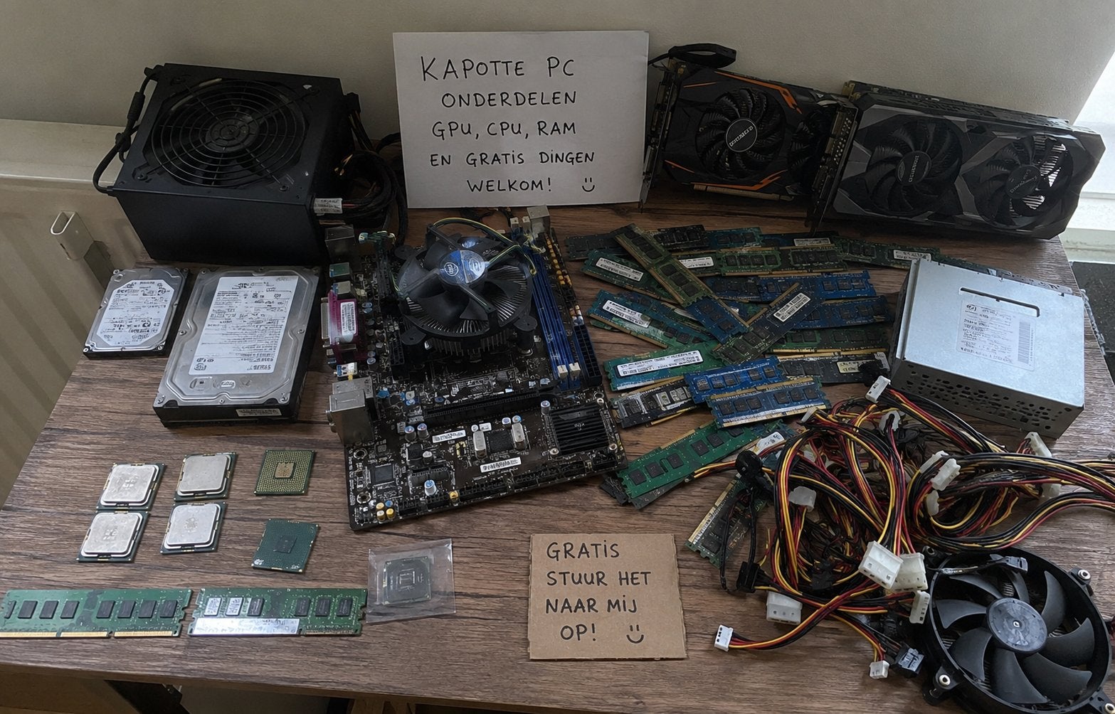 Diverse PC onderdelen: GPU, CPU, RAM, voeding en meer, Ophalen of Verzenden, Niet werkend