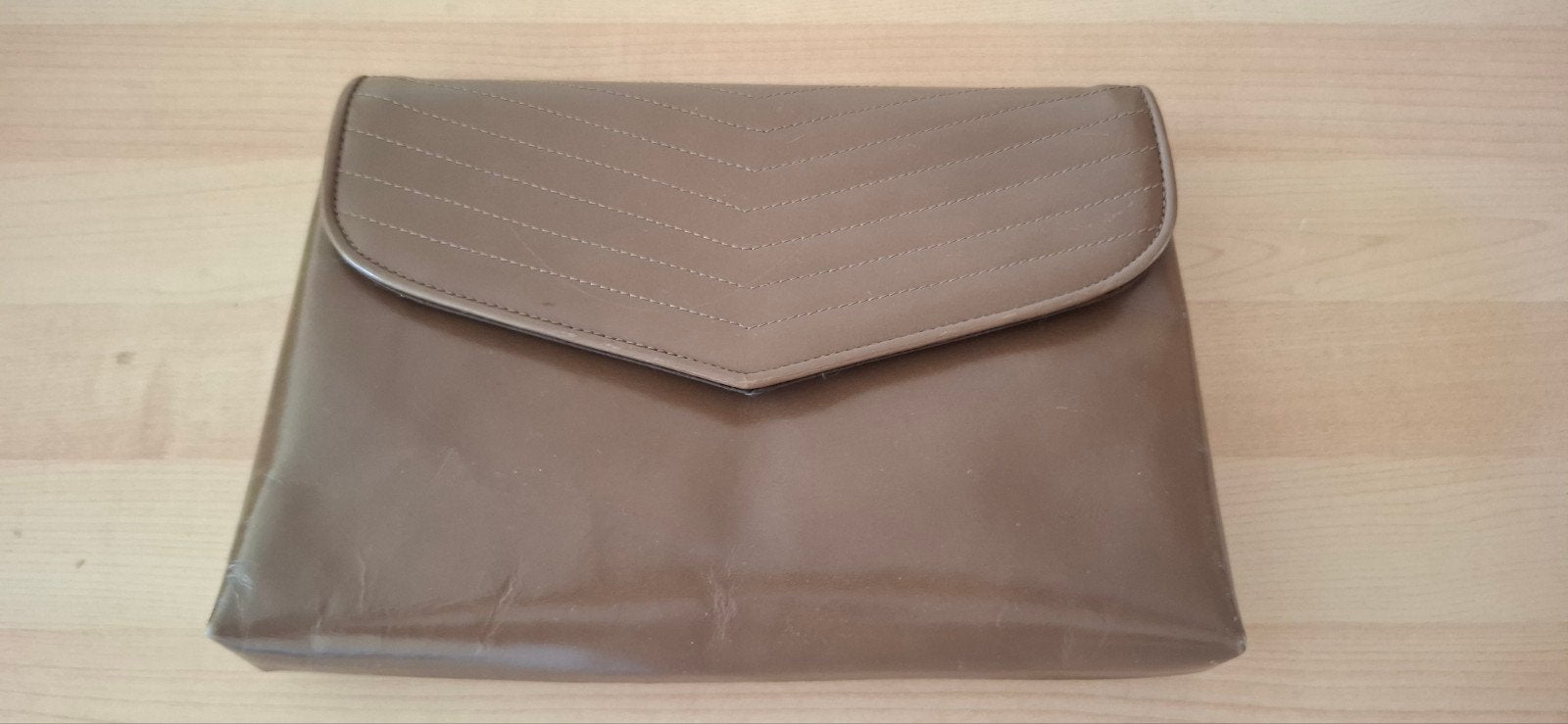 @leuk klein oud tasje echt leer "enveloppe"@, Ophalen of Verzenden, Gebruikt, Bruin, Handtas