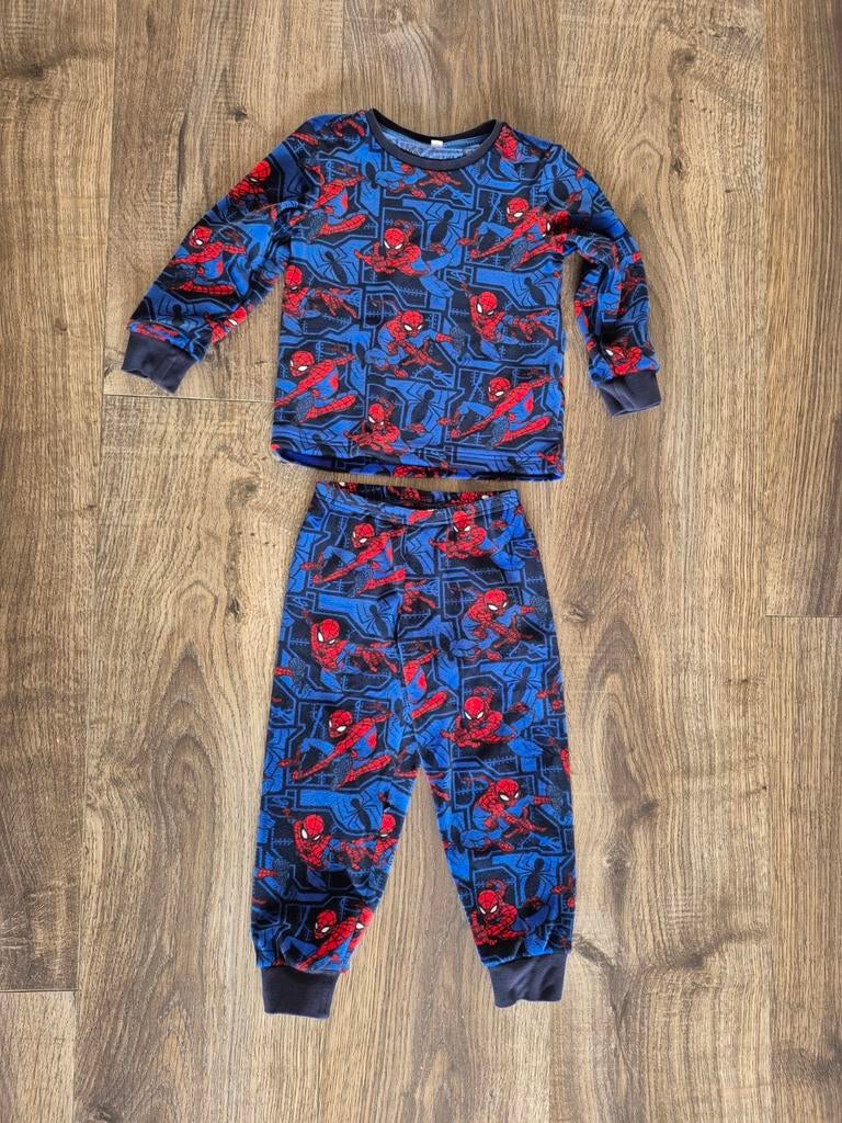 Spiderman pyjama pjama longsleeve broek warm zacht 104 blauw, Ophalen of Verzenden, Zo goed als nieuw, Jongen