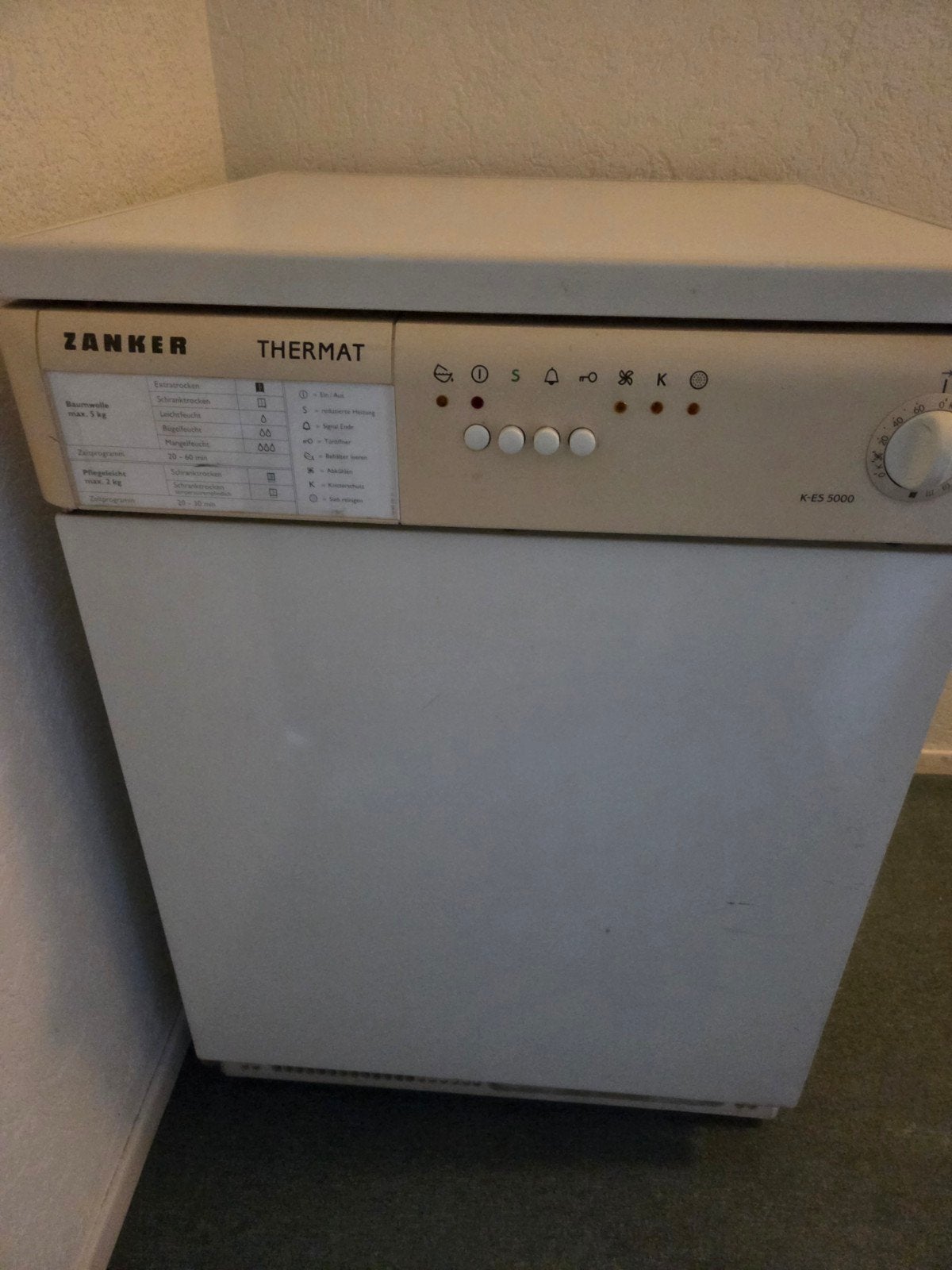 Condensdroger Zanker gratis af te halen, Ophalen, 85 tot 90 cm