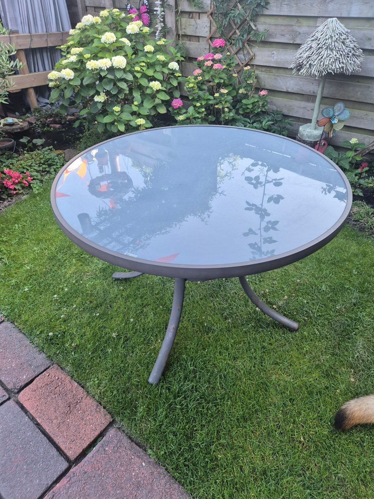 Ronde tuintafel, Tuin en Terras, Ophalen, Gebruikt, Rond, Metaal