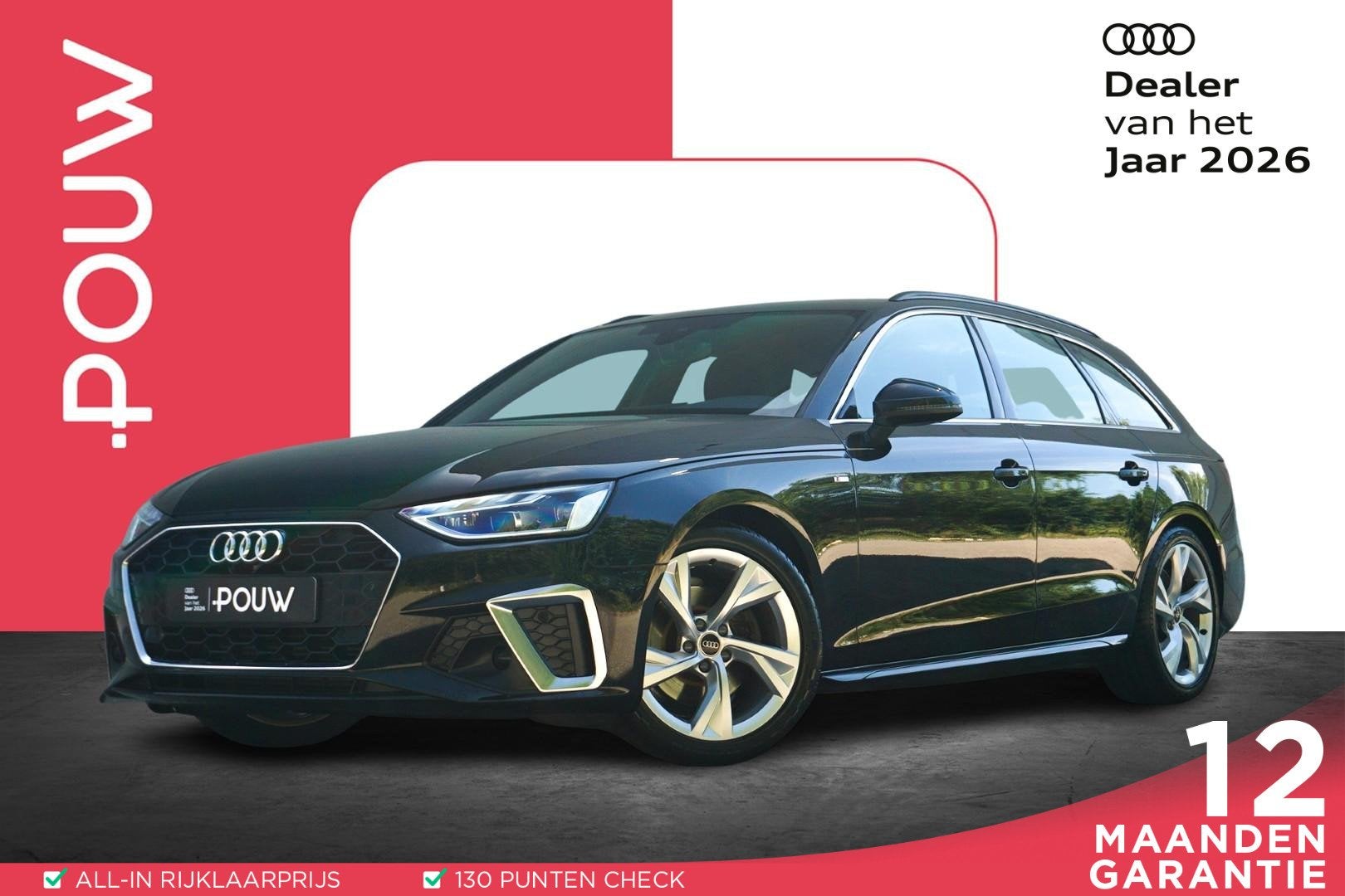 Audi A4 Avant 35 TFSI 150pk MHEV S Edition | Verwarmb.Stuur, Auto's, Gebruikt, 4 cilinders, Zwart, Origineel Nederlands