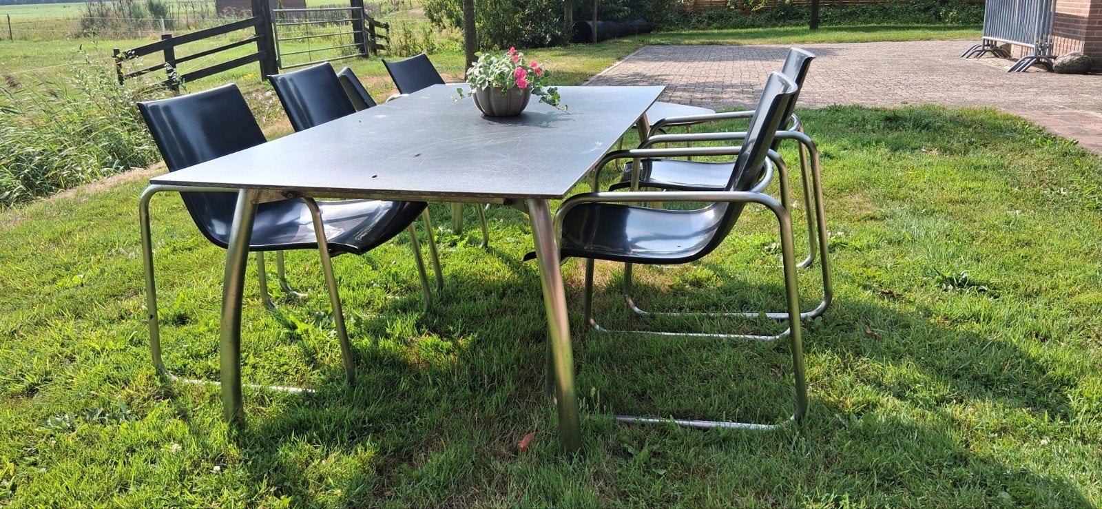 4 Seasons Outdoor dining tuinset retro vintage uitstraling, Ophalen, 4 zitplaatsen, Zo goed als nieuw, Tuinset