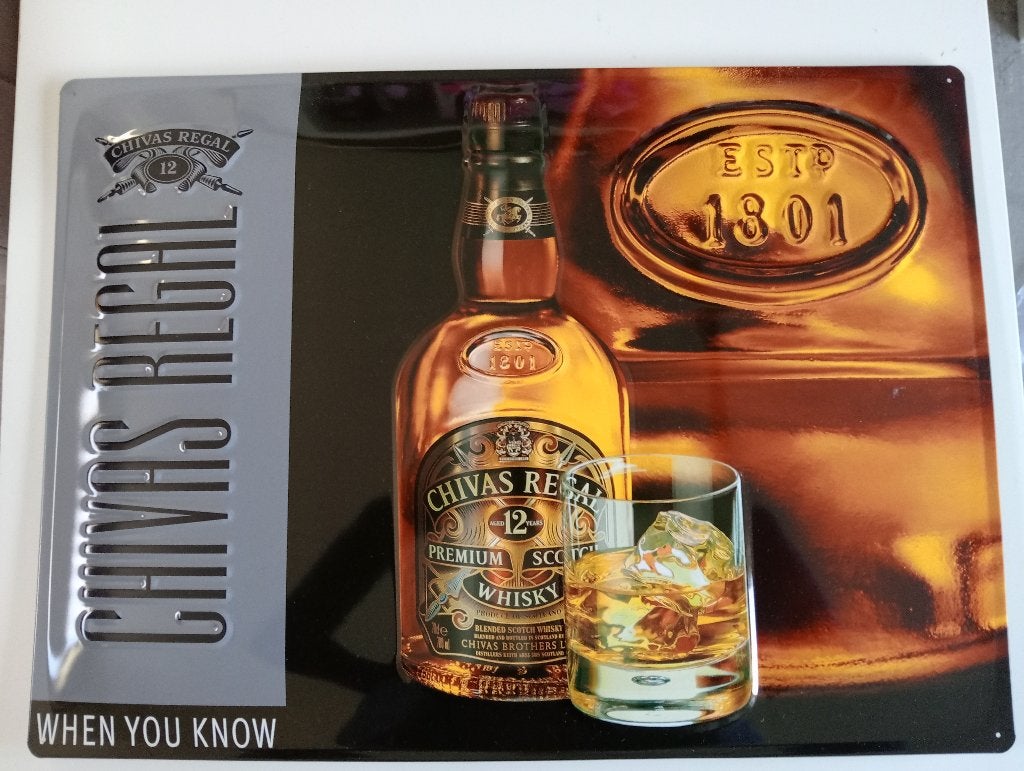 Chivas Regal reclame bord, Ophalen of Verzenden, Nieuw, Reclamebord