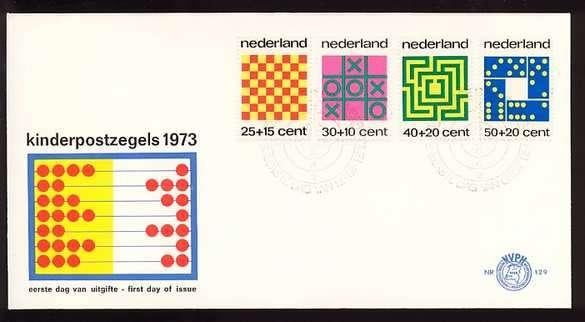 Nederland FDC E129 Zonder Adres, Kinderpostzegels 1973, Postzegels en Munten, Postzegels | Eerstedagenveloppen, Ophalen of Verzenden