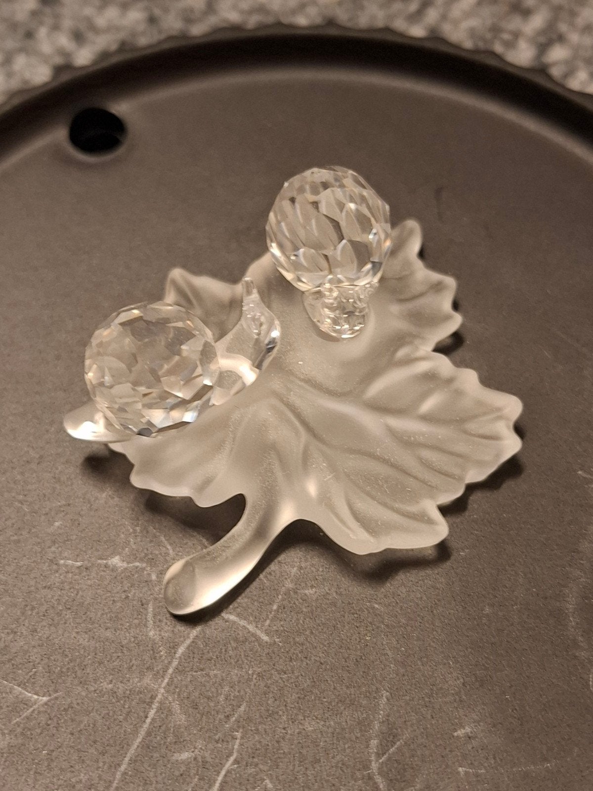 Kristallen slakken op blad - decoratief beeldje, Verzamelen, Ophalen of Verzenden, Zo goed als nieuw, Figuurtje