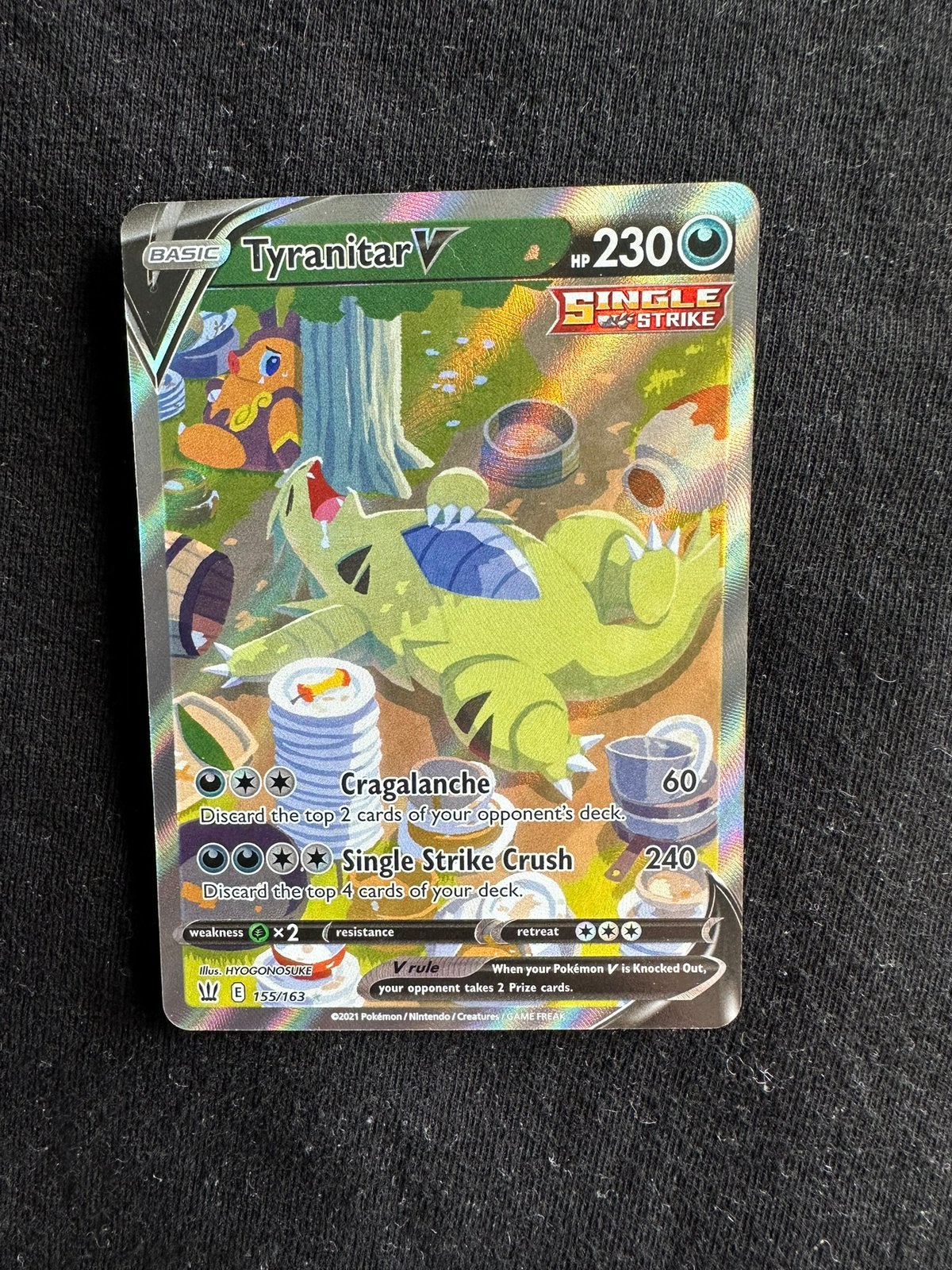 Pokemon Tyranitar V 155, Ophalen of Verzenden, Zo goed als nieuw