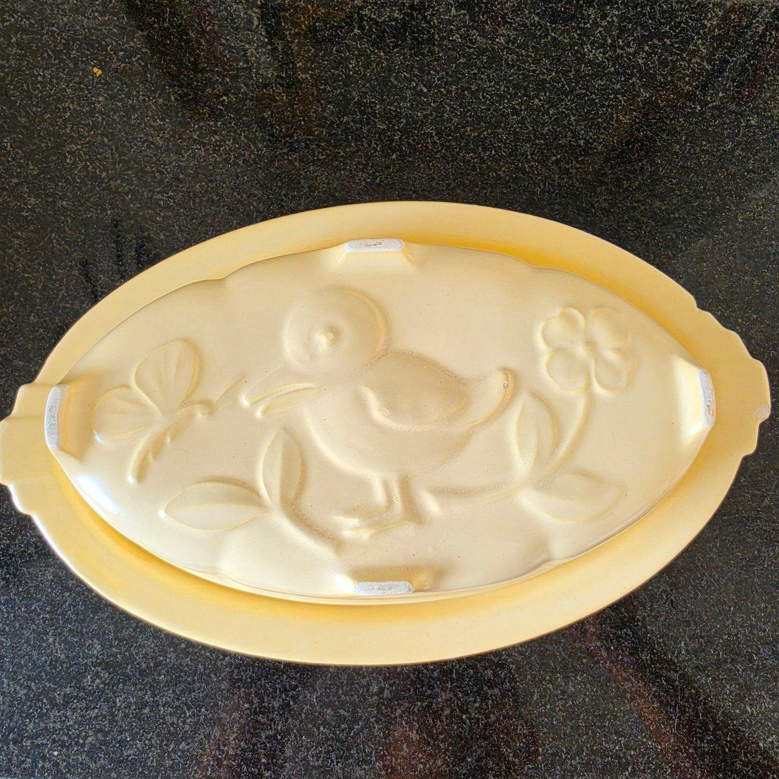Vintage Torgau DDR puddingvorm met onderbord, Ophalen of Verzenden