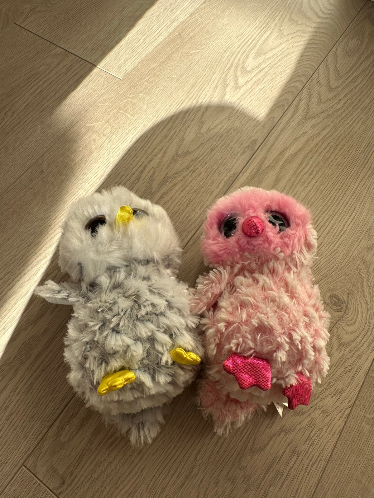 Ty uilen  Knuffels - Roze en Grijs, Kinderen en Baby's, Gebruikt, Overige karakters, Overige typen, Ophalen of Verzenden