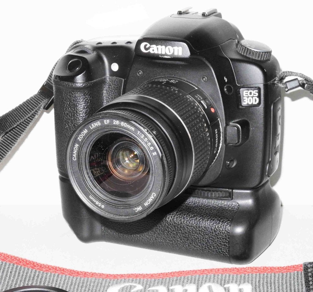 Canon EOS 30D + 28-80 zoom lens Canon BG-E2N batterij grip, Audio, Tv en Foto, Fotocamera's Digitaal, Gebruikt, Spiegelreflex