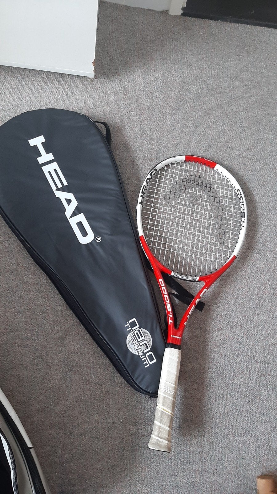 Head Ti.5000 Nano Titanium Tennisracket met hoes, Gebruikt, Head, Racket, Ophalen
