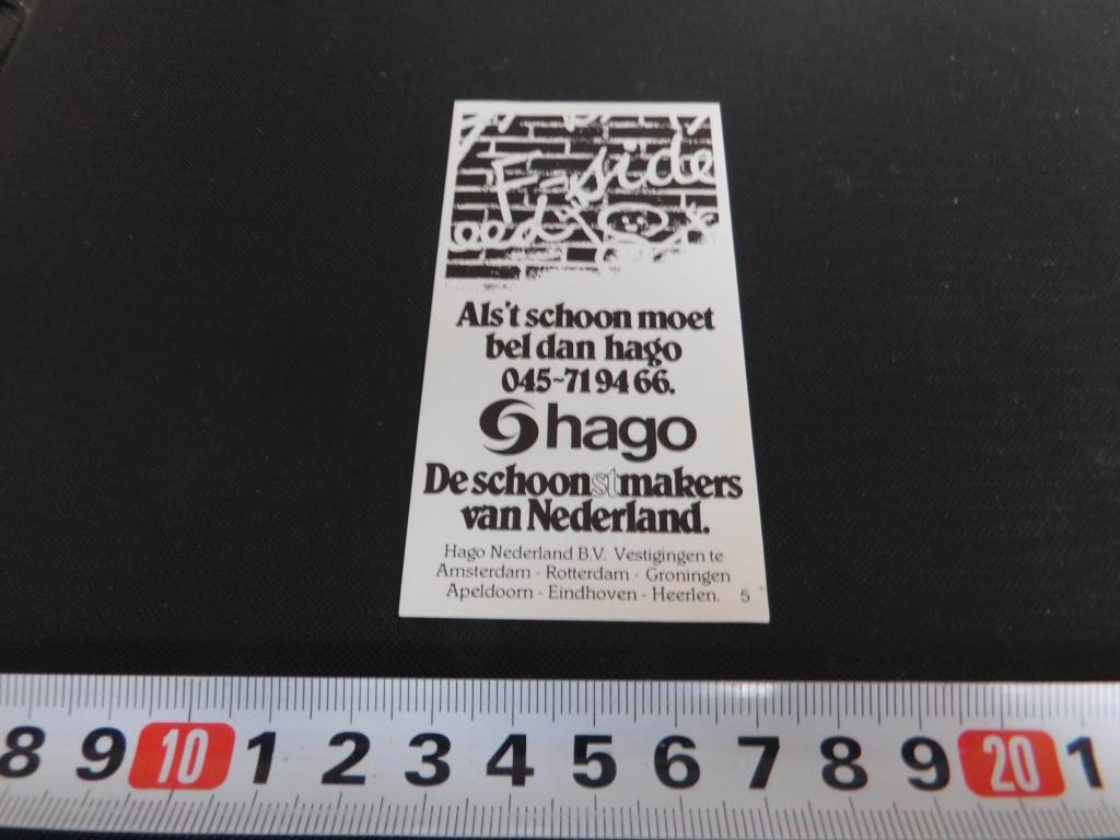 sticker HAGO de schoon st makers van Nederland GE398, Ophalen, Zo goed als nieuw